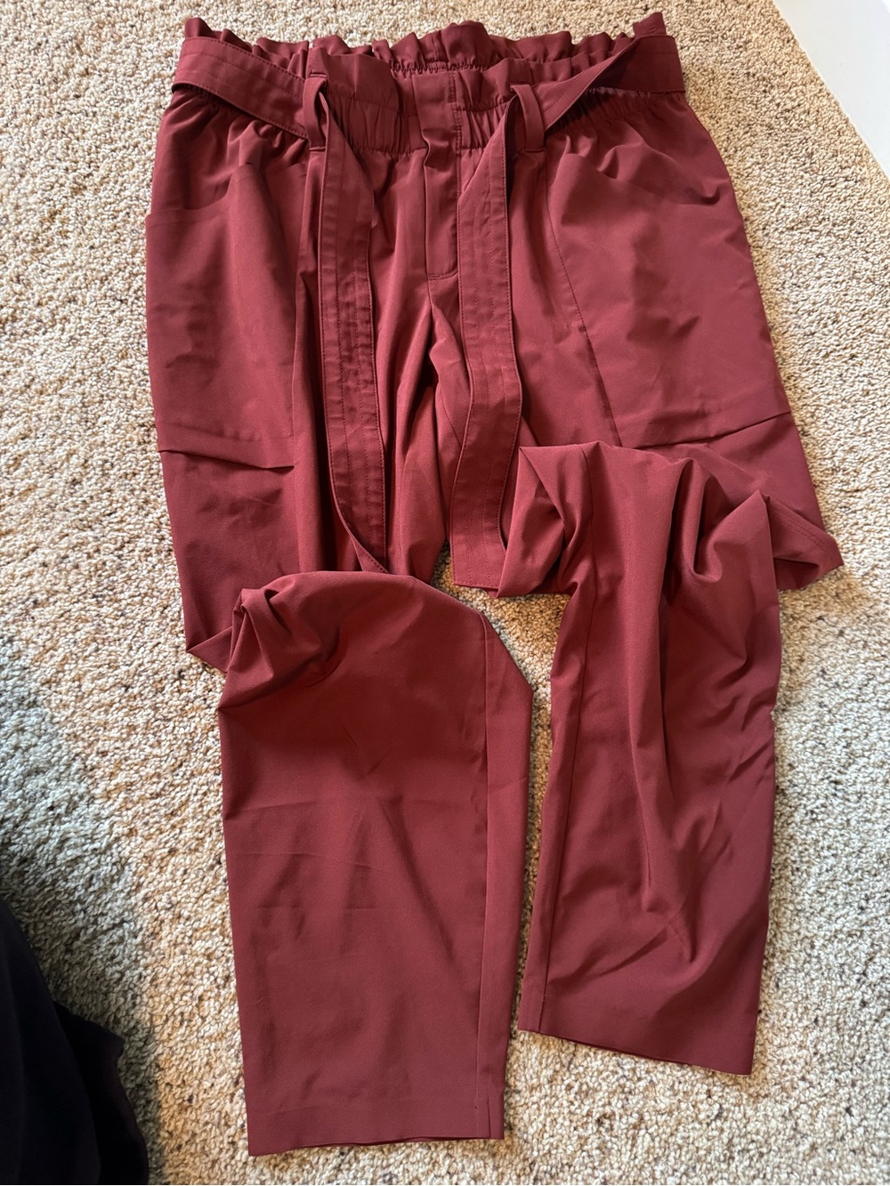 Athleta Women's Paperbag Waist Chinos in Copper Red